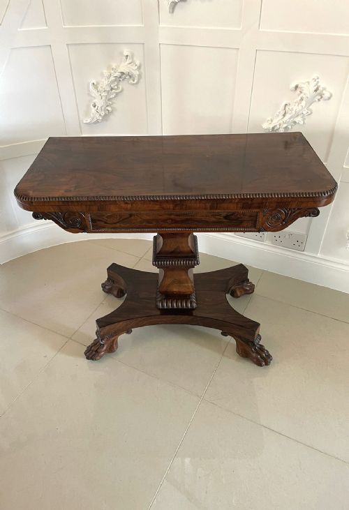 FINE ANTIQUE WILLIAM IV ROSEWOOD CARDSIDE TABLE - ADDITIONAL PHOTO 3