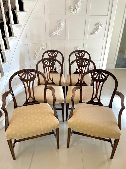 Set of Six Antique 19th Century Quality Carved Mahogany Dining Chairs