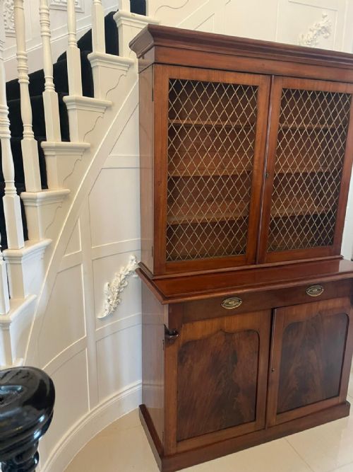 QUALITY ANTIQUE WILLIAM IV MAHOGANY BOOKCASE - ADDITIONAL PHOTO 2