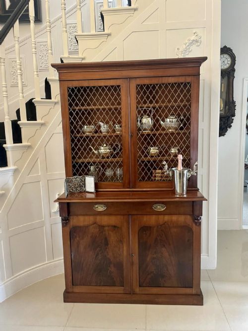 QUALITY ANTIQUE WILLIAM IV MAHOGANY BOOKCASE - ADDITIONAL PHOTO 8