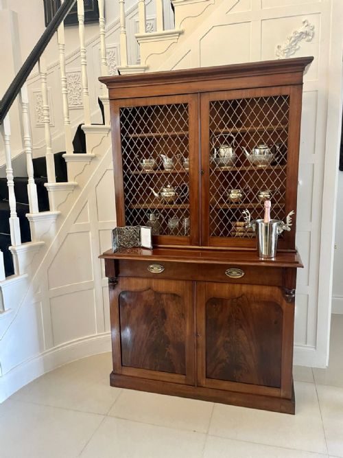 QUALITY ANTIQUE WILLIAM IV MAHOGANY BOOKCASE - ADDITIONAL PHOTO 9