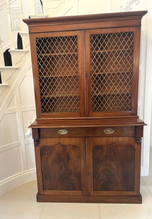 QUALITY ANTIQUE WILLIAM IV MAHOGANY BOOKCASE - ADDITIONAL PHOTO 12
