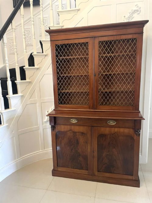 QUALITY ANTIQUE WILLIAM IV MAHOGANY BOOKCASE - ADDITIONAL PHOTO 13