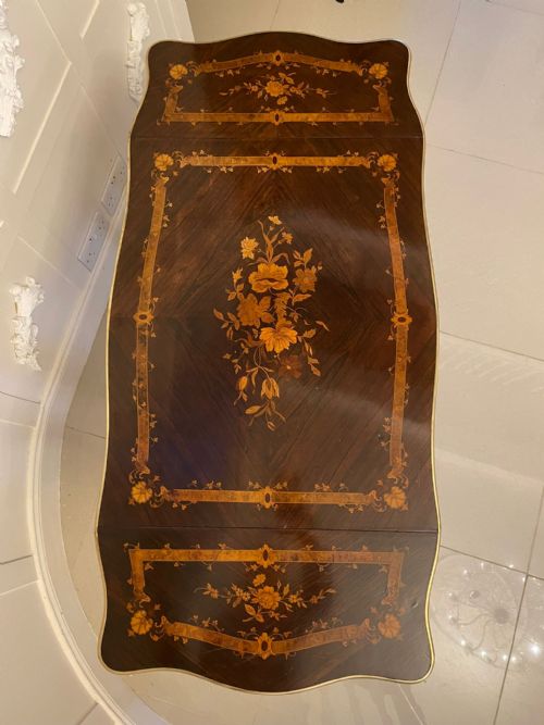 ANTIQUE LOUIS XV QUALITY FRENCH ROSEWOOD MARQUETRY INLAID FREESTANDING CENTRE TABLE - ADDITIONAL PHOTO 14