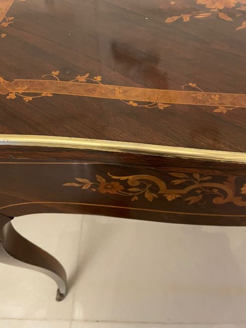 ANTIQUE LOUIS XV QUALITY FRENCH ROSEWOOD MARQUETRY INLAID FREESTANDING CENTRE TABLE - ADDITIONAL PHOTO 16