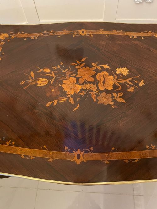 ANTIQUE LOUIS XV QUALITY FRENCH ROSEWOOD MARQUETRY INLAID FREESTANDING CENTRE TABLE - ADDITIONAL PHOTO 19