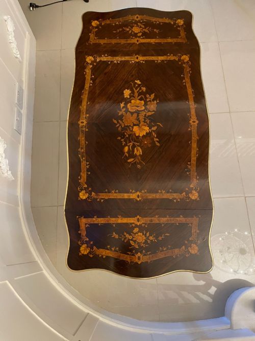 ANTIQUE LOUIS XV QUALITY FRENCH ROSEWOOD MARQUETRY INLAID FREESTANDING CENTRE TABLE - ADDITIONAL PHOTO 25