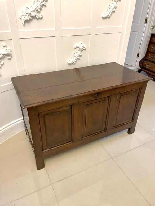 Antique 18th Century Oak Quality Panelled Coffer