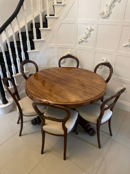 fig 1. Antique Victorian Quality Figured Mahogany 6 Seater Dining Table