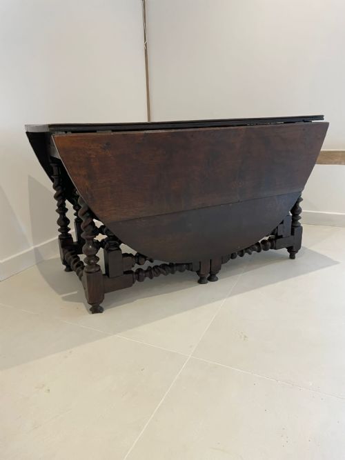 LARGE ANTIQUE 17TH CENTURY QUALITY OAK DOUBLE GATE LEG TABLE - ADDITIONAL PHOTO 18