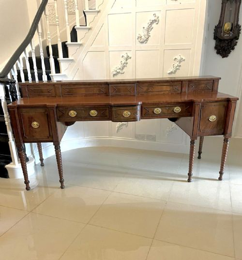 SUPERB QUALITY LARGE ANTIQUE GEORGE III FIGURED MAHOGANY SIDEBOARD - ADDITIONAL PHOTO 14