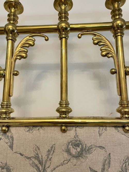 MAGNIFICENT EXHIBITION QUALITY ANTIQUE VICTORIAN GILDED SOLID BRASS HALF TESTER DOUBLE BED - ADDITIONAL PHOTO 2