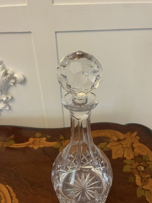 ANTIQUE VICTORIAN QUALITY CUT GLASS DECANTER - ADDITIONAL PHOTO 4