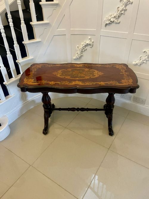 Antique Edwardian Quality Marquetry Inlaid Figured Walnut Freestanding Centre Table