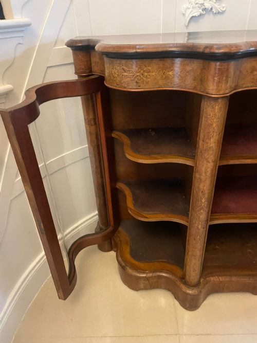 SUPERB QUALITY ANTIQUE VICTORIAN BURR WALNUT INLAID CREDENZASIDEBOARD - ADDITIONAL PHOTO 2