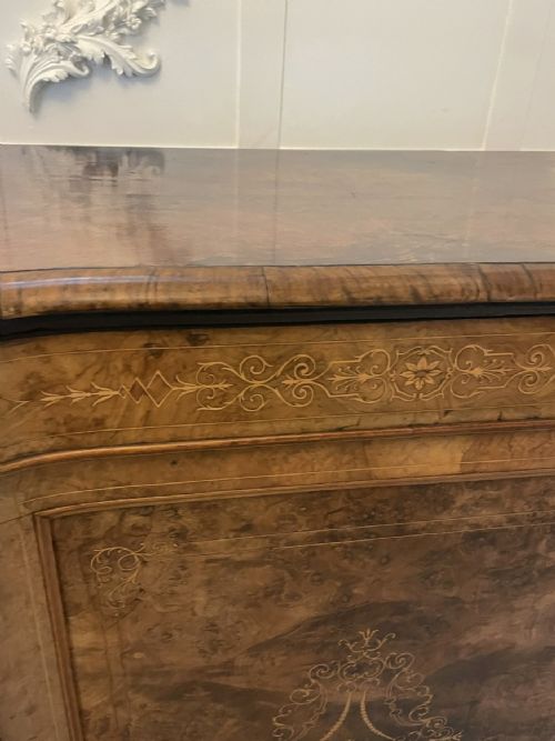 SUPERB QUALITY ANTIQUE VICTORIAN BURR WALNUT INLAID CREDENZASIDEBOARD - ADDITIONAL PHOTO 5