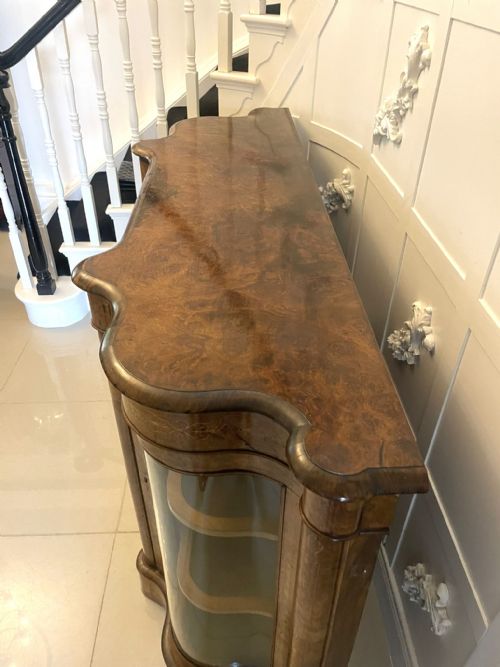 SUPERB QUALITY ANTIQUE VICTORIAN BURR WALNUT INLAID CREDENZASIDEBOARD - ADDITIONAL PHOTO 6