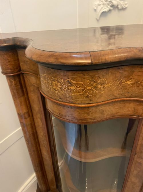 SUPERB QUALITY ANTIQUE VICTORIAN BURR WALNUT INLAID CREDENZASIDEBOARD - ADDITIONAL PHOTO 7