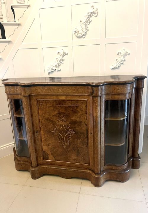 SUPERB QUALITY ANTIQUE VICTORIAN BURR WALNUT INLAID CREDENZASIDEBOARD - ADDITIONAL PHOTO 10