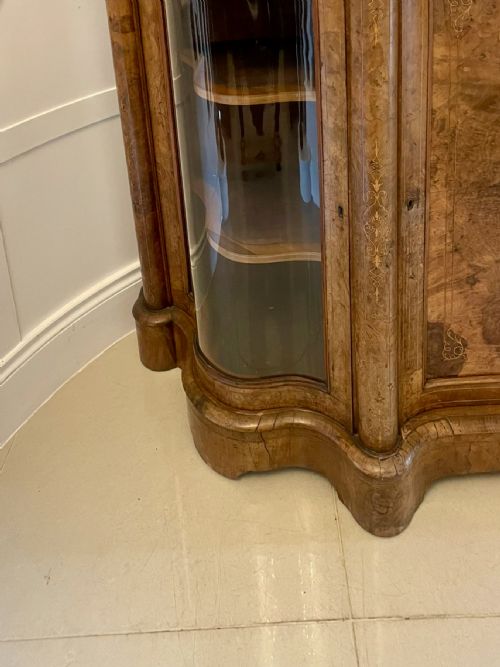 SUPERB QUALITY ANTIQUE VICTORIAN BURR WALNUT INLAID CREDENZASIDEBOARD - ADDITIONAL PHOTO 12
