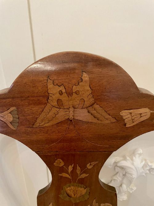 19TH CENTURY ANTIQUE DUTCH MAHOGANY MARQUETRY ARM DESK CHAIR - ADDITIONAL PHOTO 3