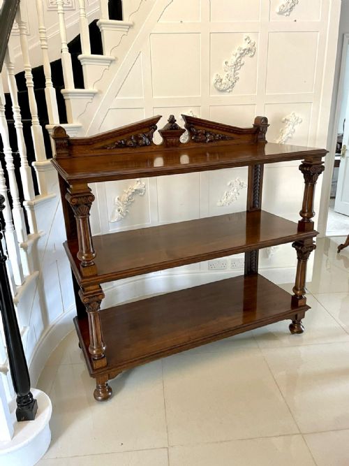 Quality Antique Carved Oak Dumbwaiter