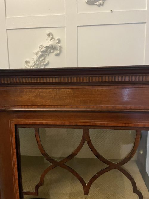 ANTIQUE EDWARDIAN SUPERB QUALITY INLAID MAHOGANY DISPLAY CABINET - ADDITIONAL PHOTO 7