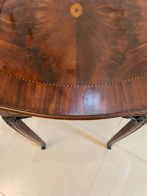 ANTIQUE 18TH CENTURY GEORGE III QUALITY MAHOGANY INLAID BUTTERFLY PEMBROKE TABLE - ADDITIONAL PHOTO 15