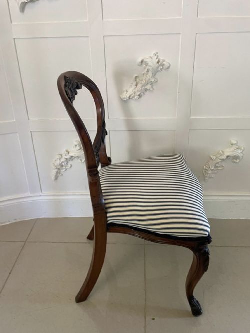OUTSTANDING QUALITY SET OF 6 ANTIQUE VICTORIAN CARVED WALNUT DINING CHAIRS - ADDITIONAL PHOTO 3