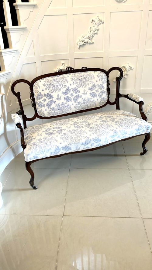 Antique Victorian Quality Carved Mahogany Settee 
