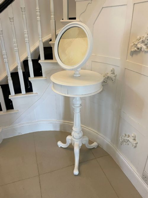 ANTIQUE VICTORIAN PAINTED ADJUSTABLE SHAVING STAND VANITY MIRROR - ADDITIONAL PHOTO 5