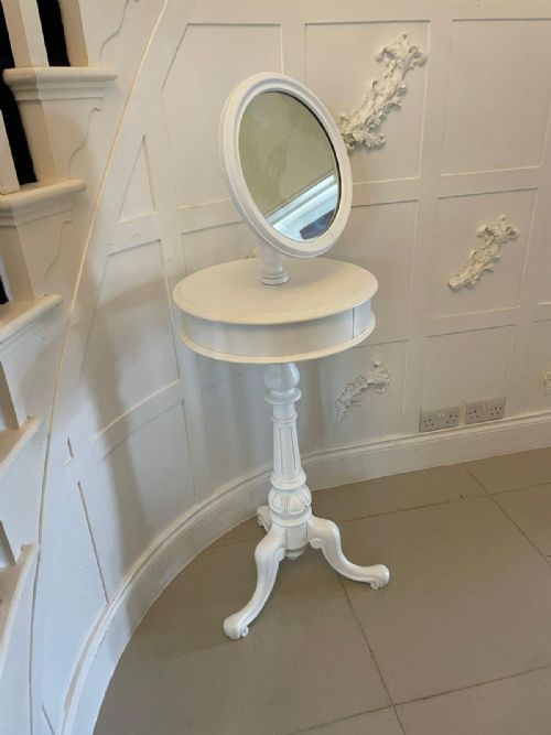 ANTIQUE VICTORIAN PAINTED ADJUSTABLE SHAVING STAND VANITY MIRROR - ADDITIONAL PHOTO 6