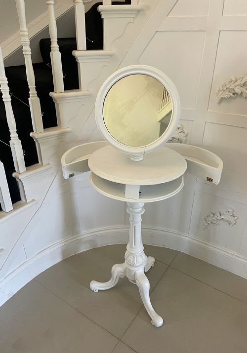 ANTIQUE VICTORIAN PAINTED ADJUSTABLE SHAVING STAND VANITY MIRROR - ADDITIONAL PHOTO 7