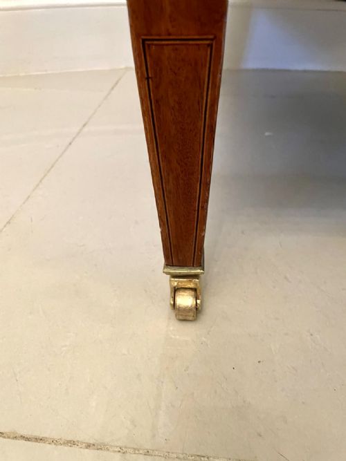 ANTIQUE INLAID MAHOGANY LIBRARY CHAIR - ADDITIONAL PHOTO 5
