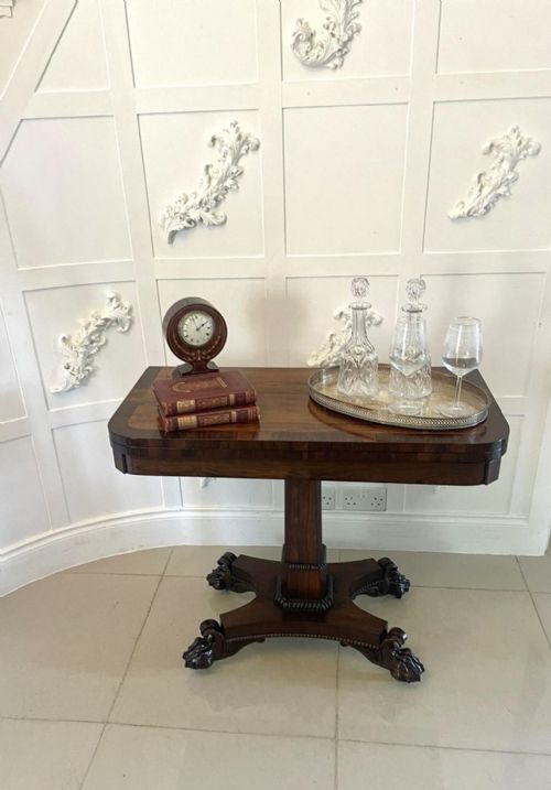 QUALITY ANTIQUE WILLIAM IV ROSEWOOD CARDSIDE TABLE - ADDITIONAL PHOTO 1