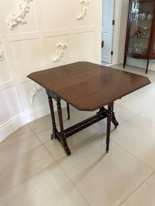 ANTIQUE VICTORIAN QUALITY SOLID WALNUT SUTHERLAND TABLE - ADDITIONAL PHOTO 2