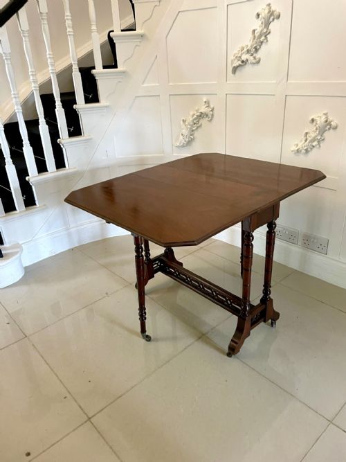ANTIQUE VICTORIAN QUALITY SOLID WALNUT SUTHERLAND TABLE - ADDITIONAL PHOTO 3