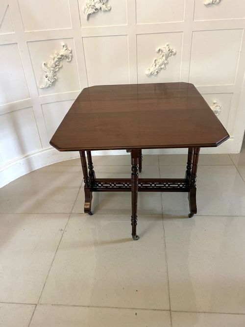 ANTIQUE VICTORIAN QUALITY SOLID WALNUT SUTHERLAND TABLE - ADDITIONAL PHOTO 7