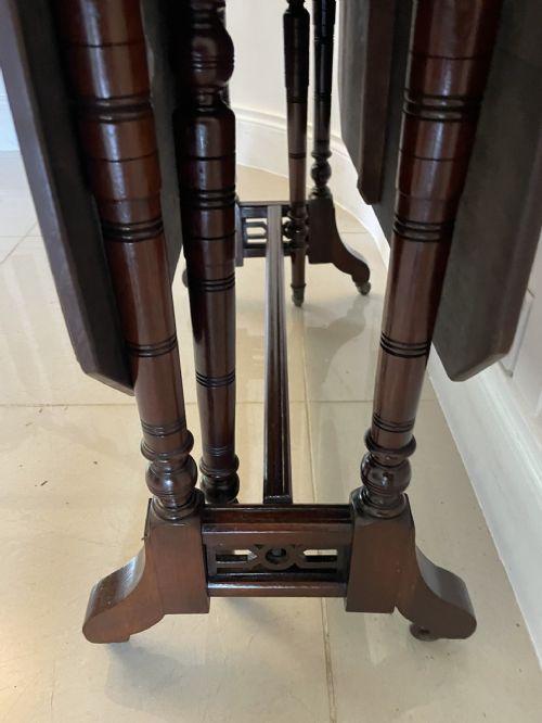 ANTIQUE VICTORIAN QUALITY SOLID WALNUT SUTHERLAND TABLE - ADDITIONAL PHOTO 9