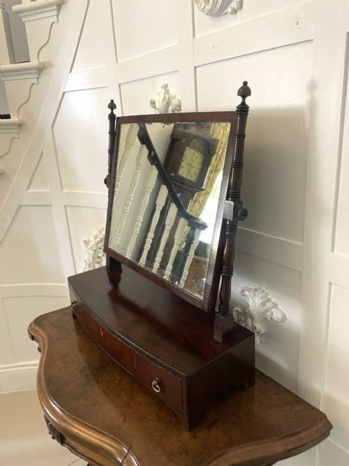 ANTIQUE GEORGE III MAHOGANY DRESSING TABLE MIRROR - ADDITIONAL PHOTO 4