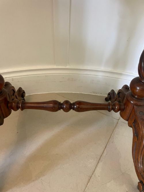 ANTIQUE VICTORIAN BURR WALNUT WORK LAMP TABLE - ADDITIONAL PHOTO 5