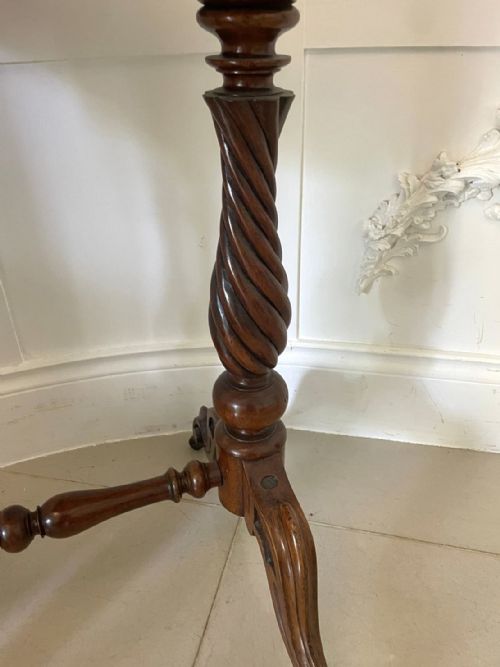 ANTIQUE VICTORIAN BURR WALNUT WORK LAMP TABLE - ADDITIONAL PHOTO 7