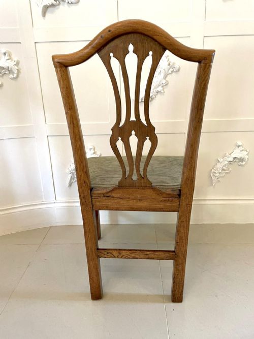 ANTIQUE 18TH CENTURY SET OF EIGHT GEORGE III HEPPLEWHITE OAK DINING CHAIRS - ADDITIONAL PHOTO 2