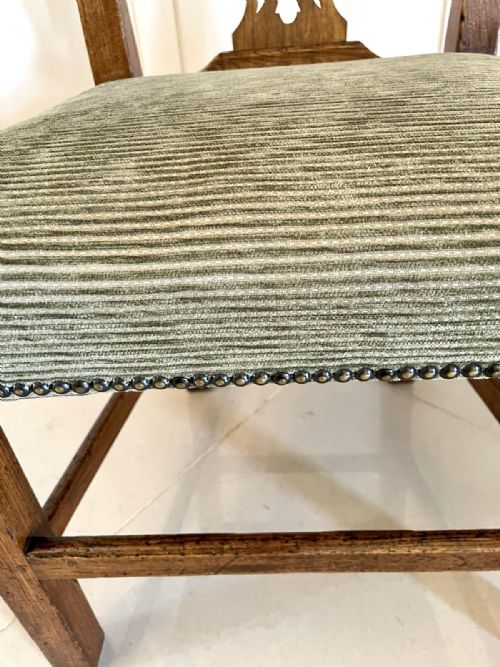 ANTIQUE 18TH CENTURY SET OF EIGHT GEORGE III HEPPLEWHITE OAK DINING CHAIRS - ADDITIONAL PHOTO 5