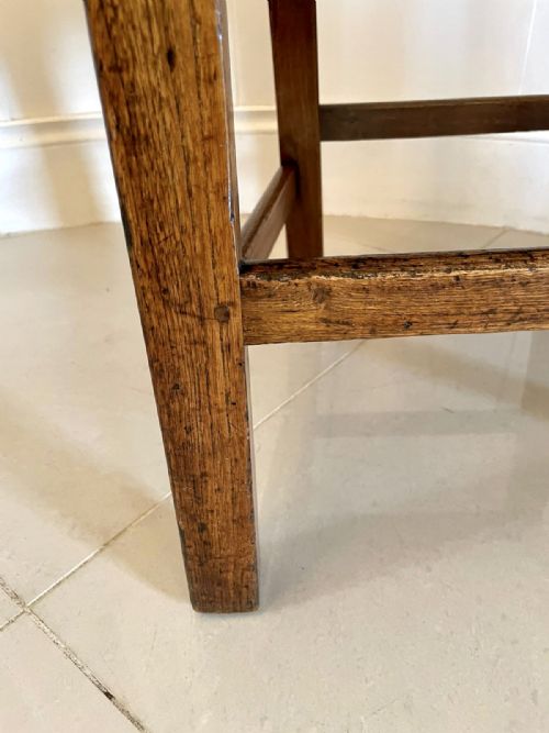 ANTIQUE 18TH CENTURY SET OF EIGHT GEORGE III HEPPLEWHITE OAK DINING CHAIRS - ADDITIONAL PHOTO 8