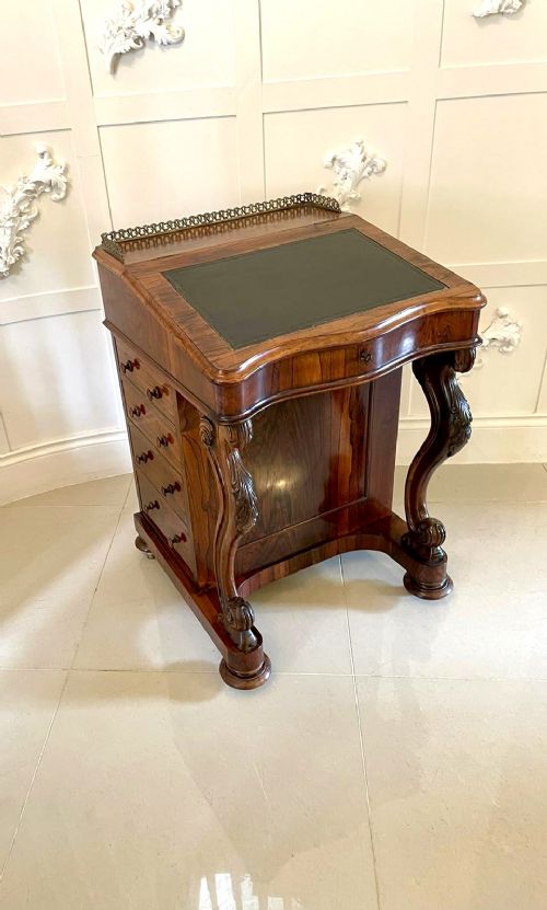 Quality Antique Victorian Rosewood Freestanding Davenport 