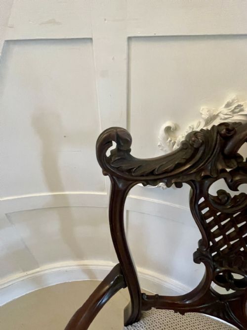 QUALITY ANTIQUE VICTORIAN MAHOGANY CARVED ELBOW CHAIR - ADDITIONAL PHOTO 6