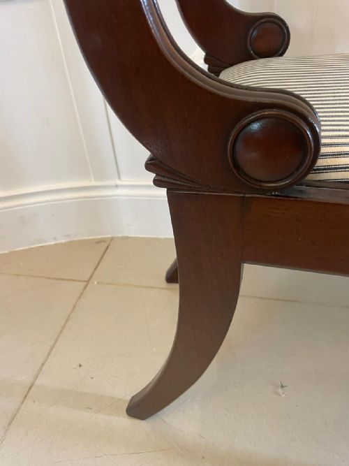 fig 1. Fine Set of 10 Antique Regency Quality Carved Mahogany Dining Chairs