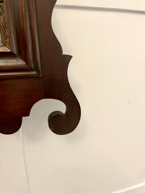 LARGE ANTIQUE EDWARDIAN INLAID AND GILT MAHOGANY FRETTED WALL MIRROR - ADDITIONAL PHOTO 4