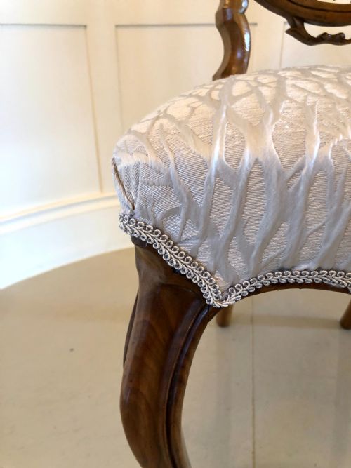 FINE QUALITY SET OF 6 VICTORIAN ANTIQUE WALNUT DINING CHAIRS - ADDITIONAL PHOTO 7